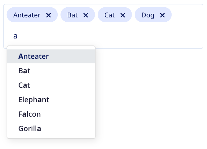 Editing a list of strings with typeahead
