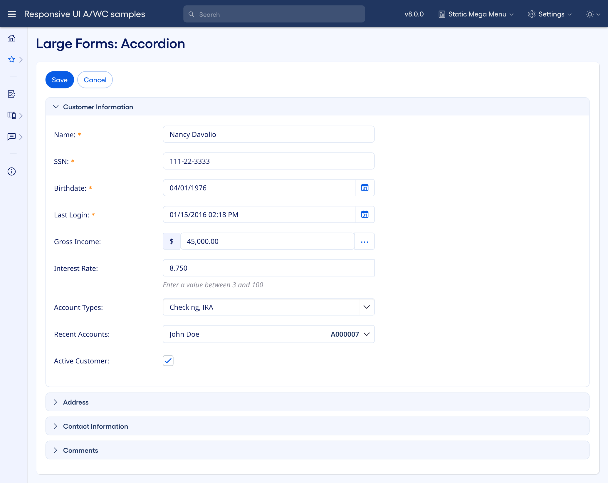 Large form that uses accordion group boxes