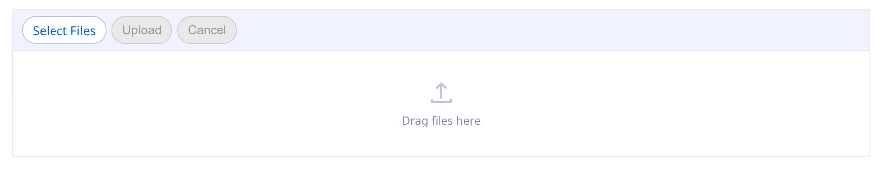 Standard file upload before the user selects files to upload