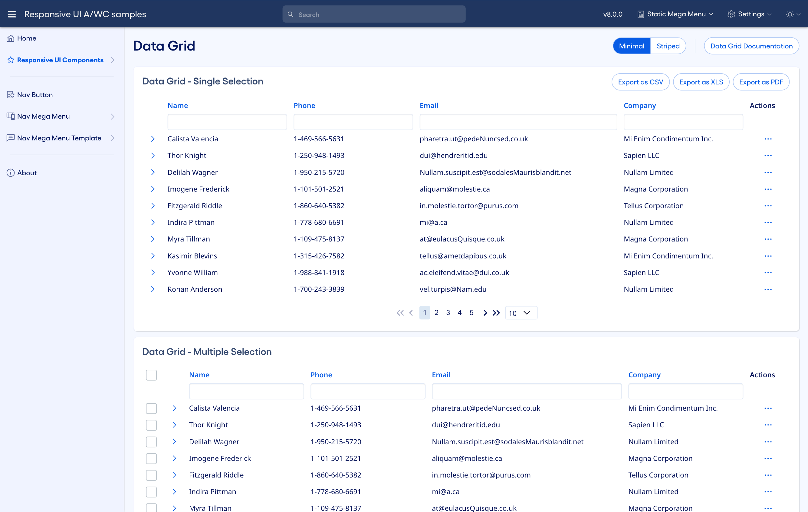 In contrast, this view uses responsive layout, where display blocks in take as much height as needed and there's one vertical scrollbar for the entire page