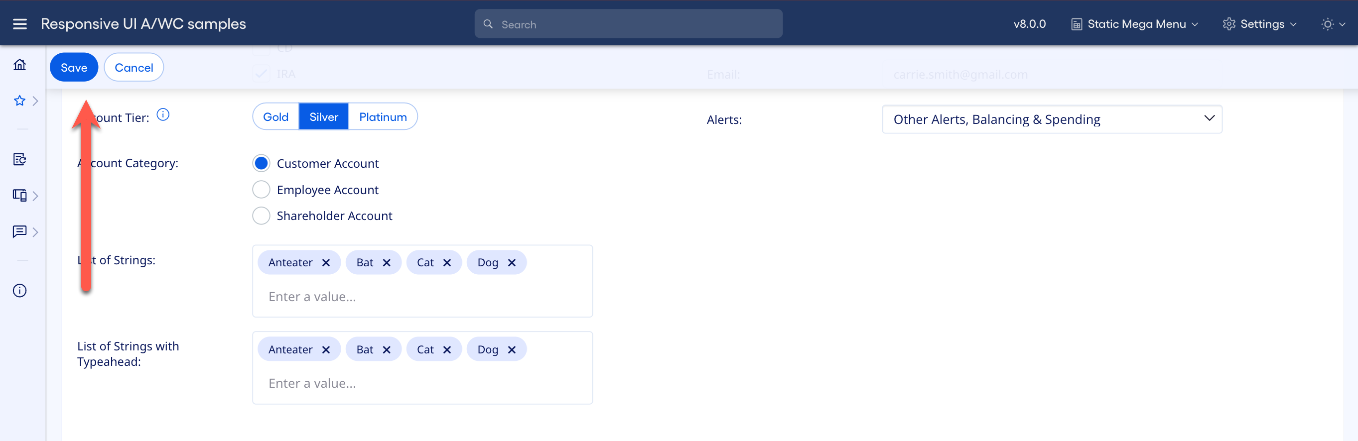 Floating toolbar