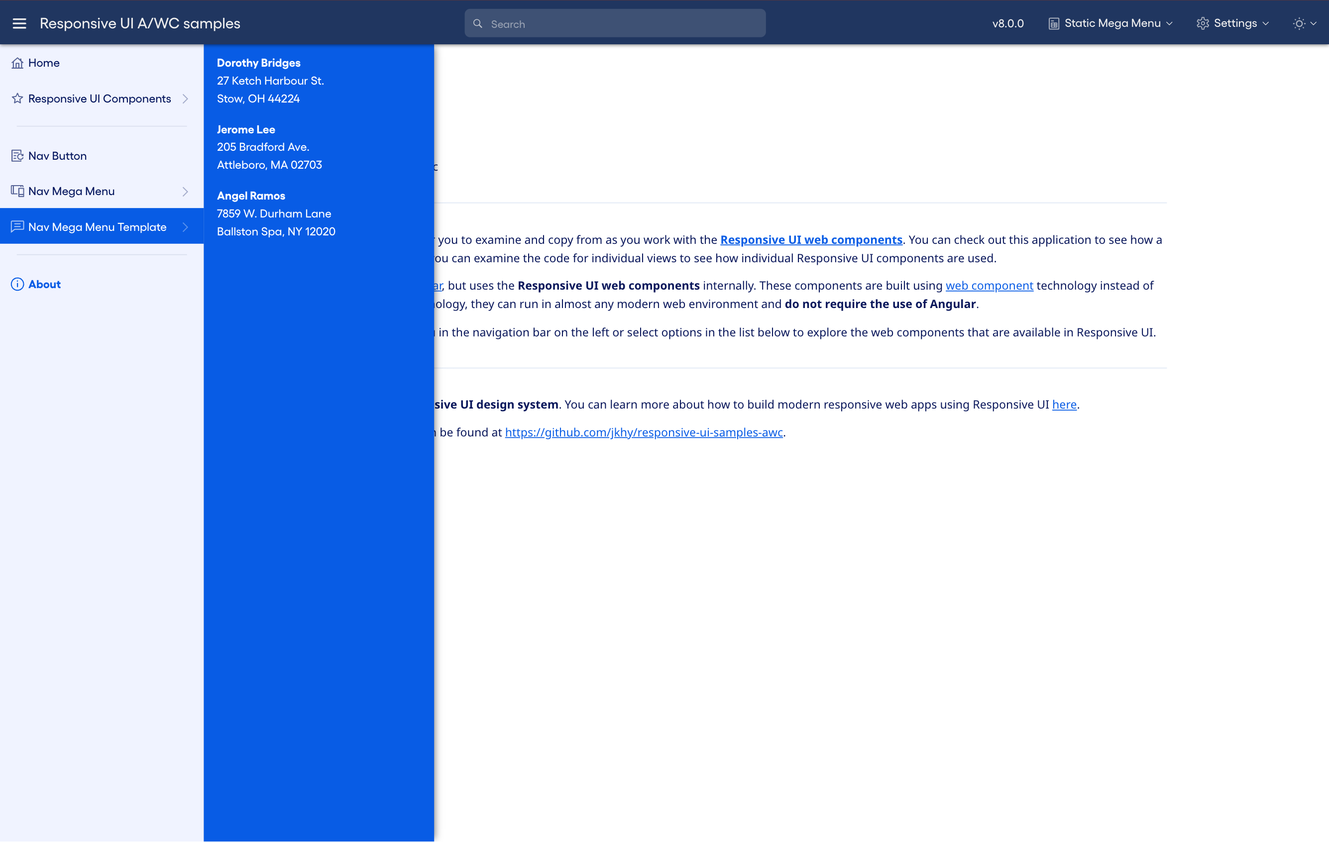 Templated Mega menu that displays multiple lines of text for each menu item