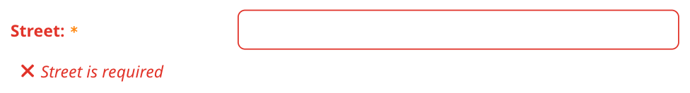 Field-level validation error