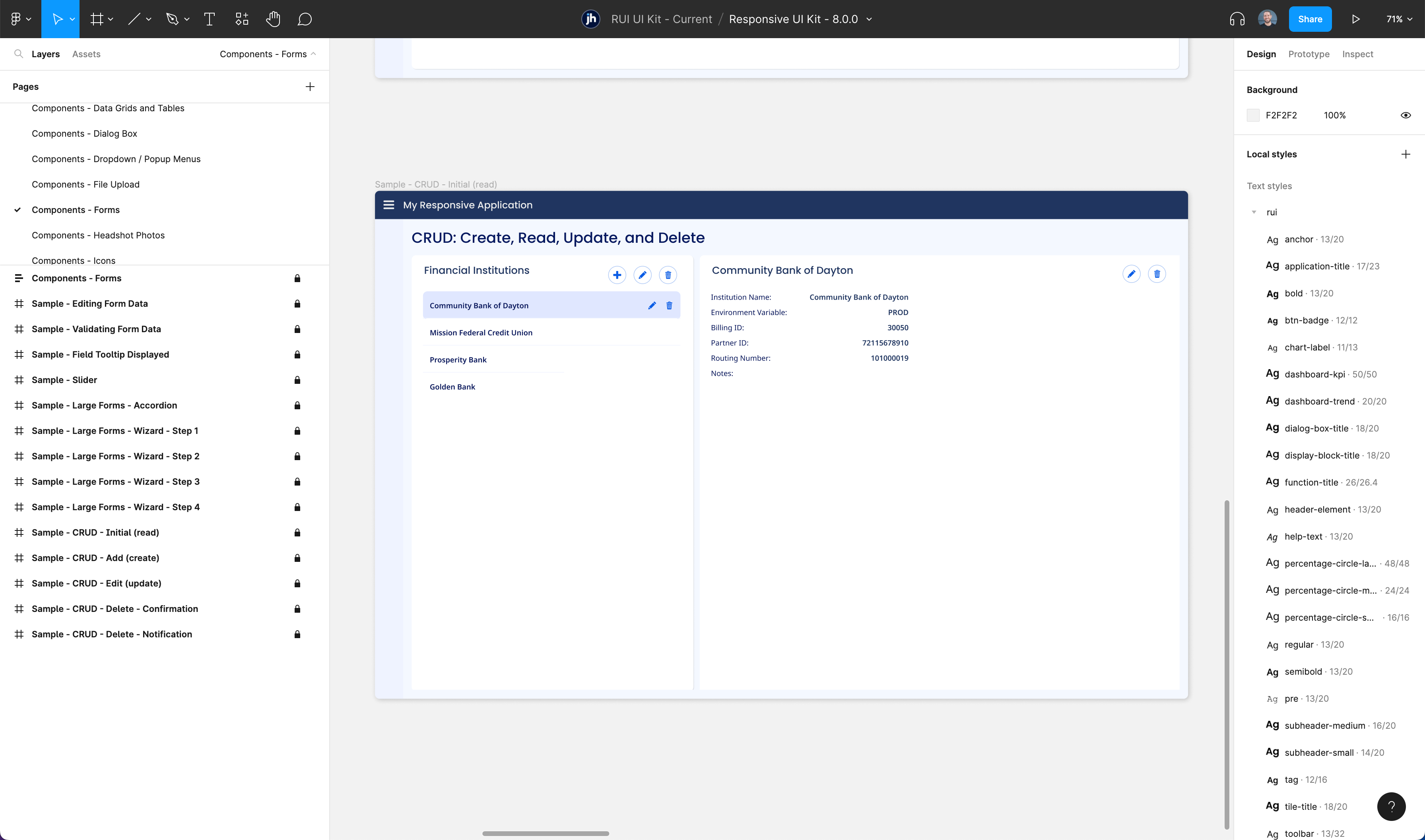 High-fidelity design created in Figma