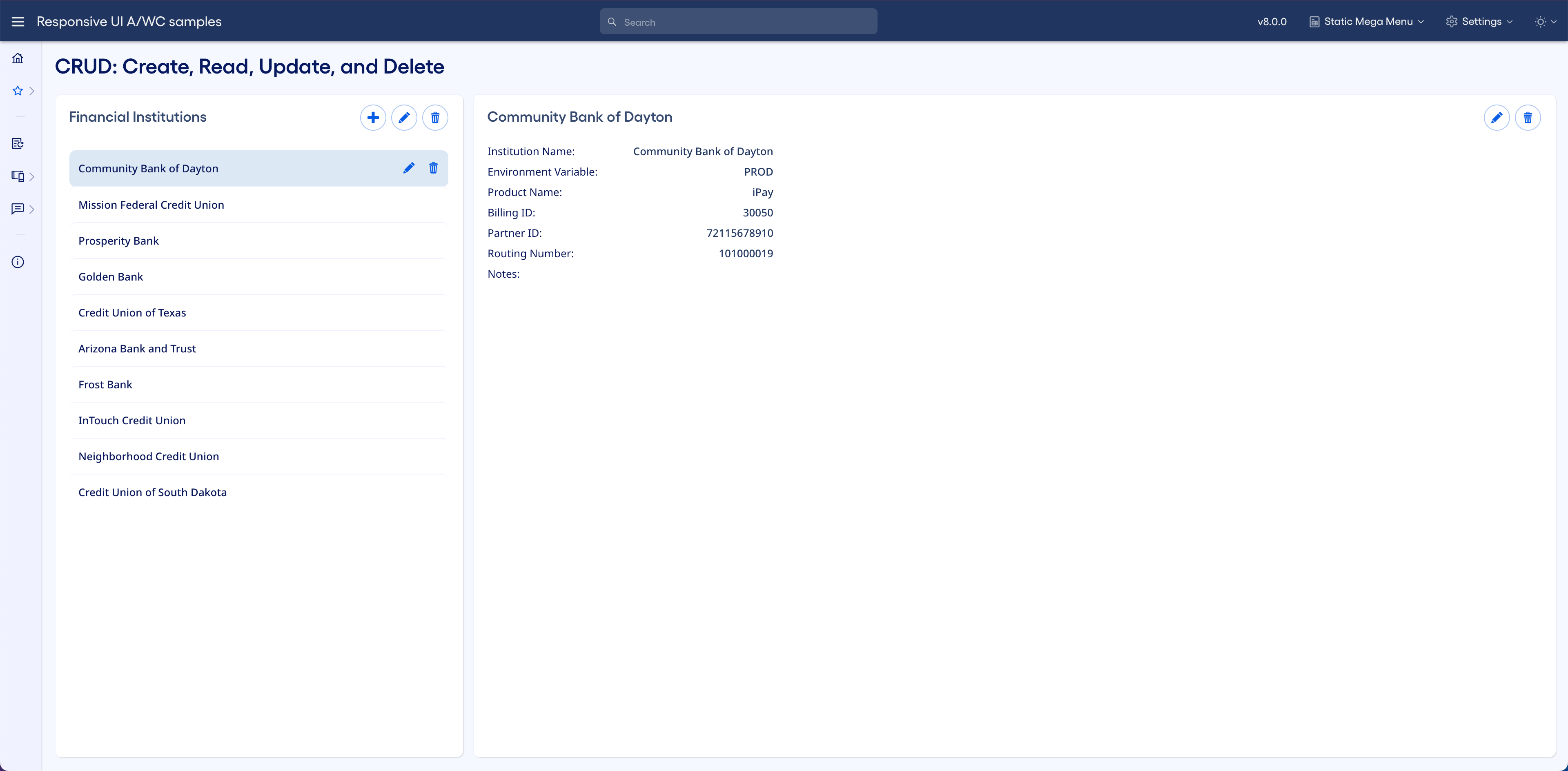Responsive UI view developed from this design